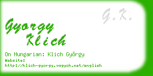 gyorgy klich business card