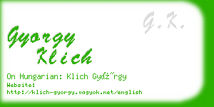 gyorgy klich business card
